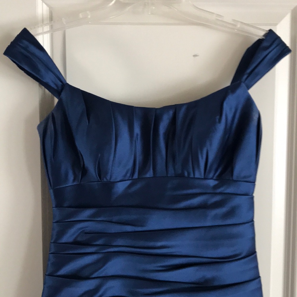 Bill Levkoff Royal Blue Satin Dress